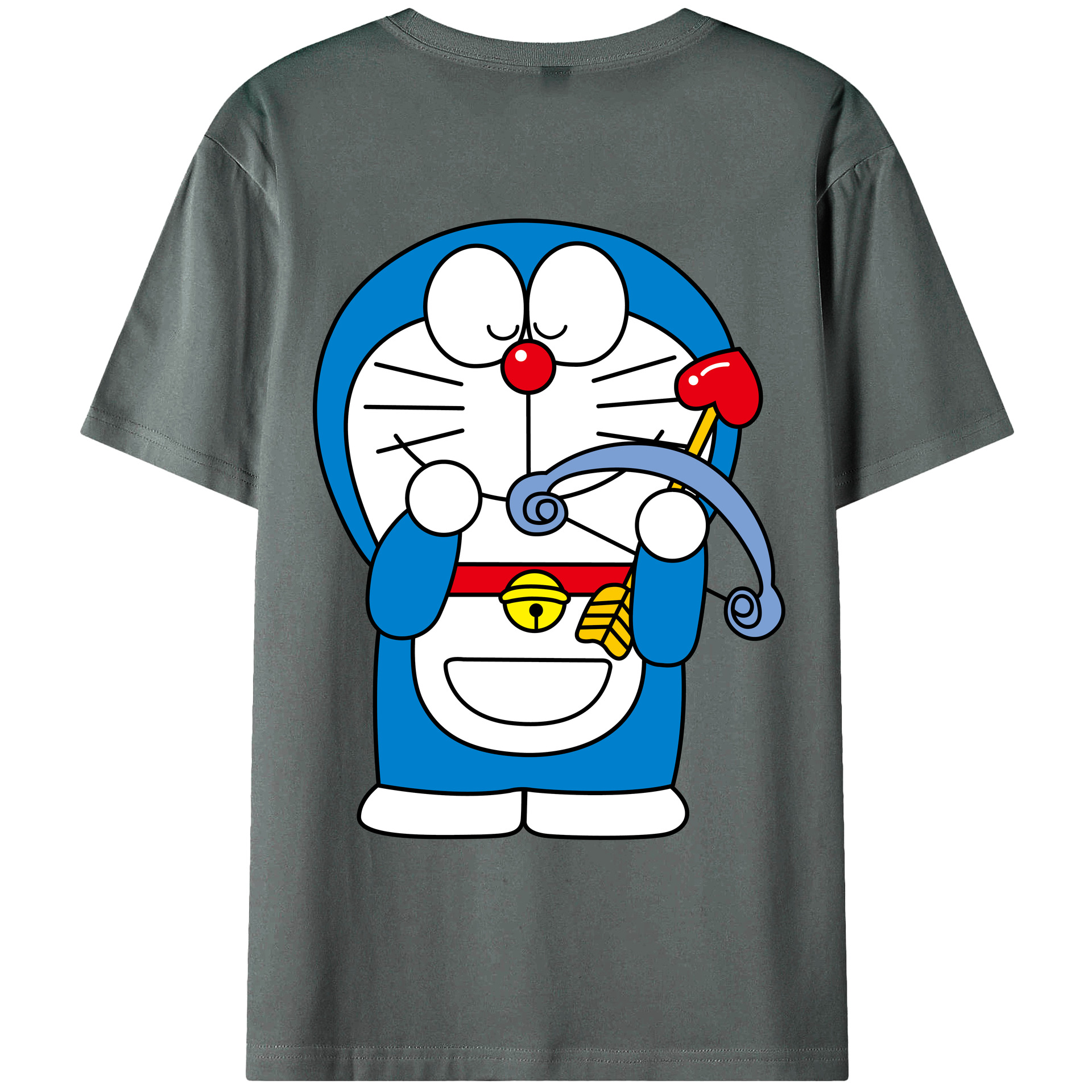 （画像用） ドラえもん Doraemon 綿100％ メンズ半袖Tシャツ（バックプリント） 通気性